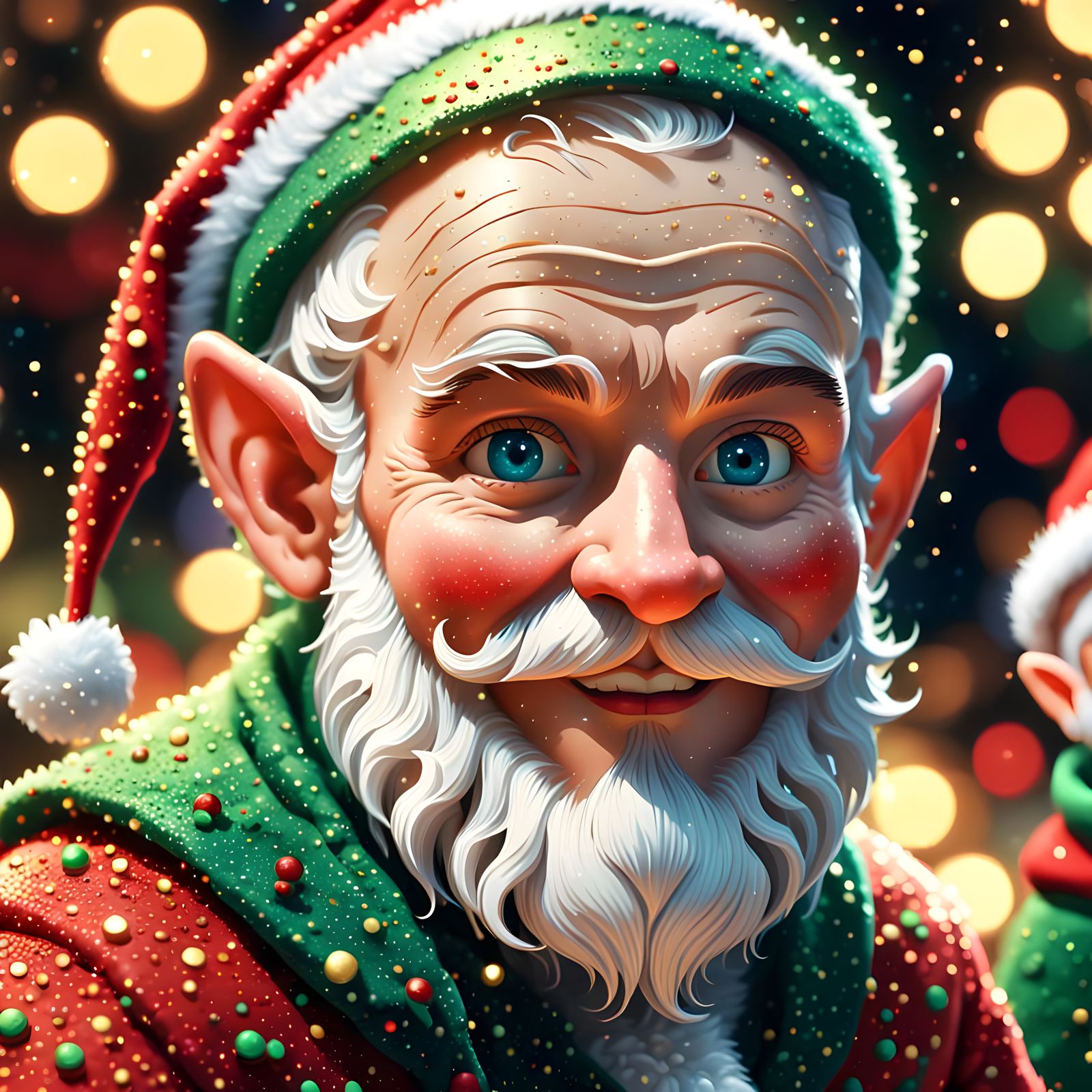 Macro Photograph of Santa's Head Elf