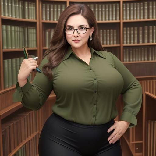 BBW Granny Flexing in Library