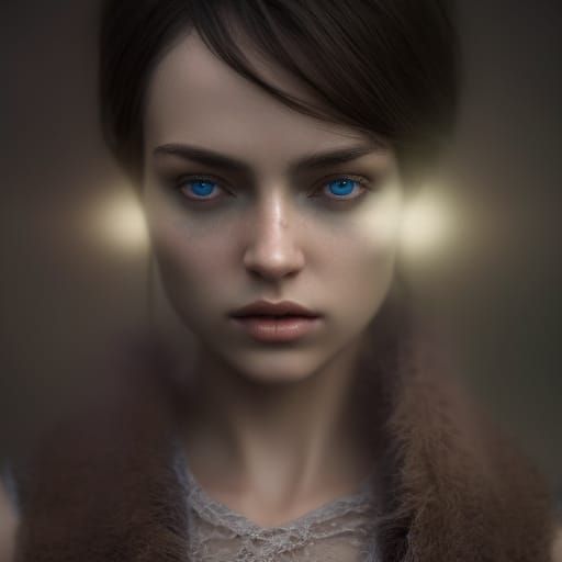 Smiling Woman Portrait in Detailed Comic Book Style