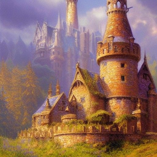 Fairytale Castle as Oil Painting by Gurney