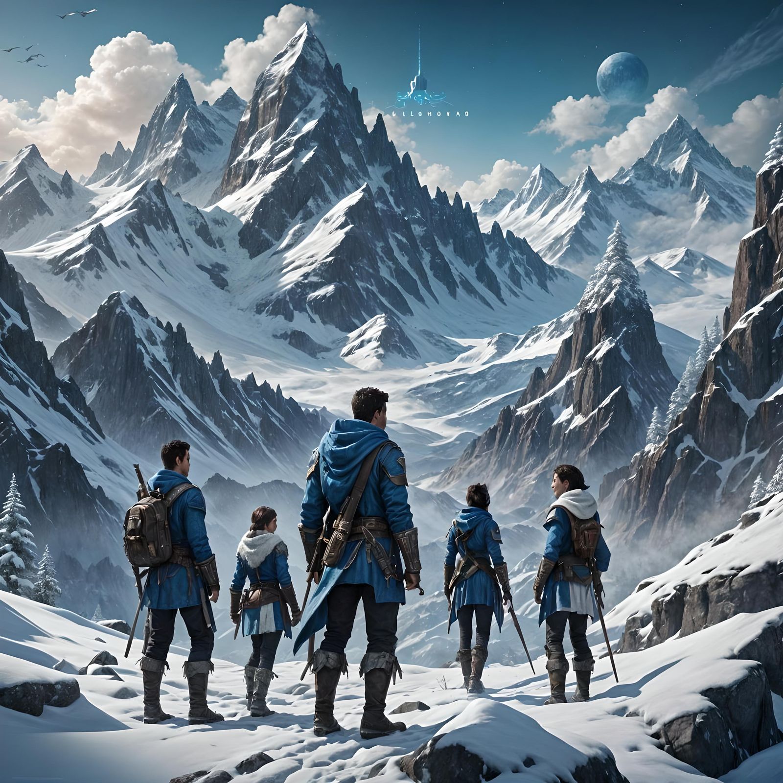 Fantasy Book Cover: Paq the Wanderer in Snowy Mountains