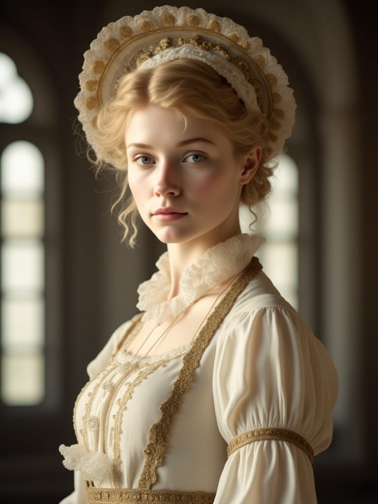 Young Woman in Regency Era Costume