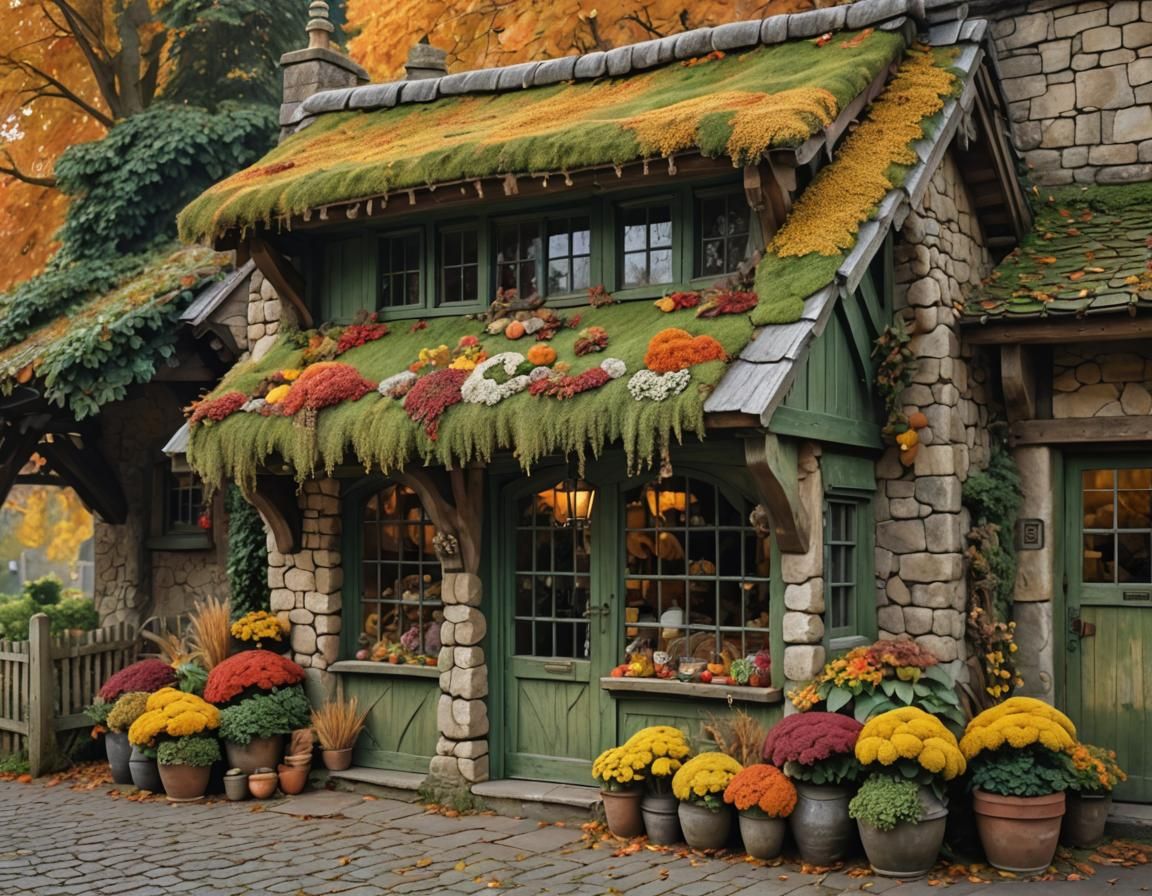 Rustic Hat Shop in Autumnal Sunlight