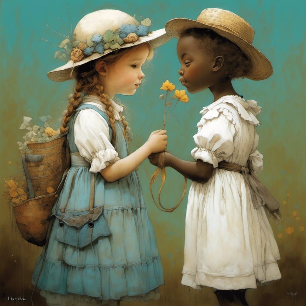 Friendship in Graffiti Street Art Style