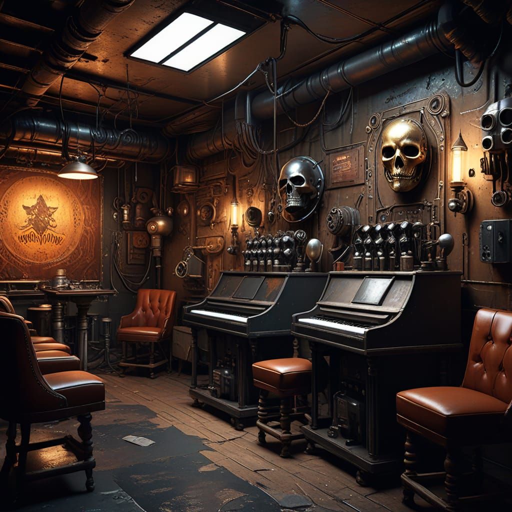 Phantom of the Opera in Cyberpunk Theater Basement