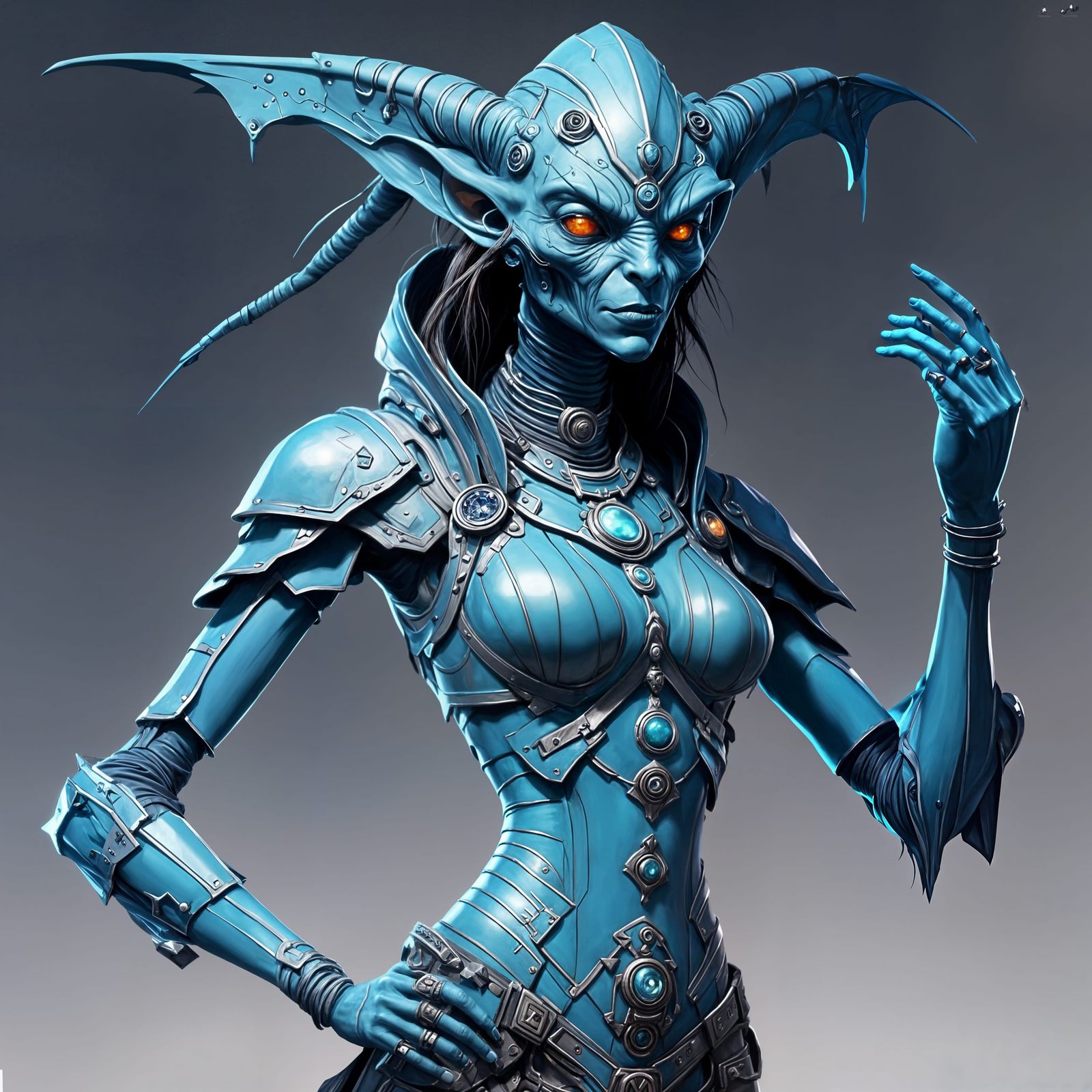 Female, Blue Skin Sea Alien