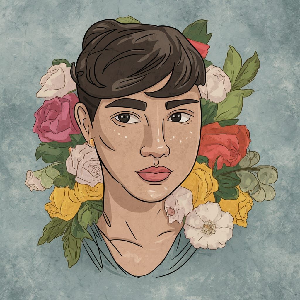 A Young Girl Smiles in a Field of Wildflowers