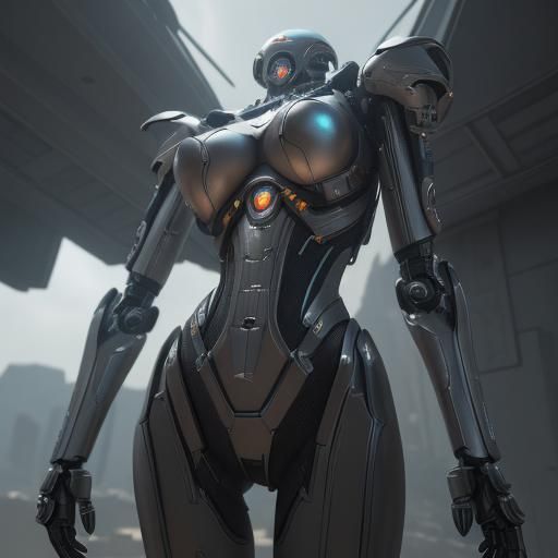 Futuristic Girl with Intricate Mechanical Details