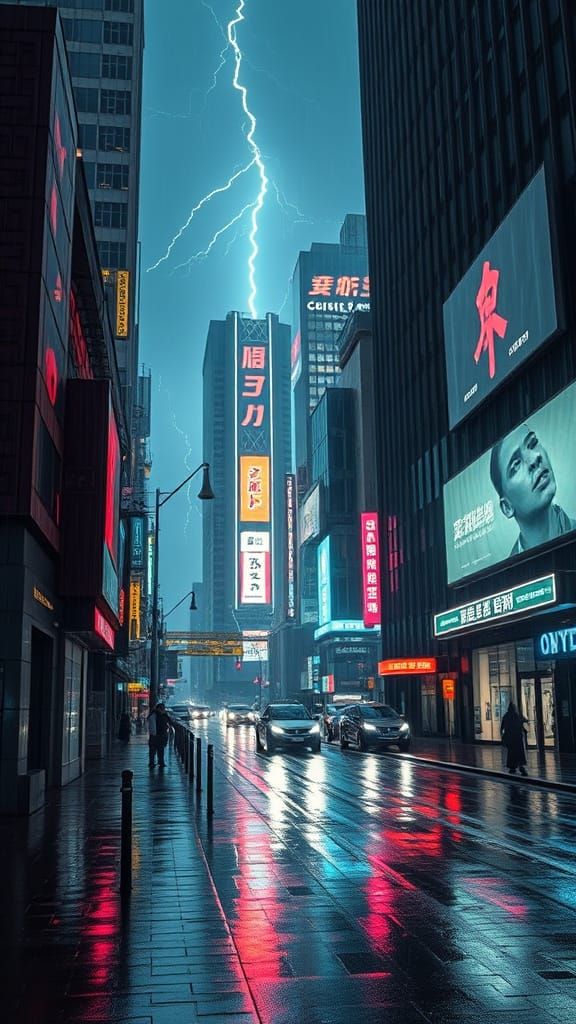 Neon Dreams in Cyberpunk Metropolis