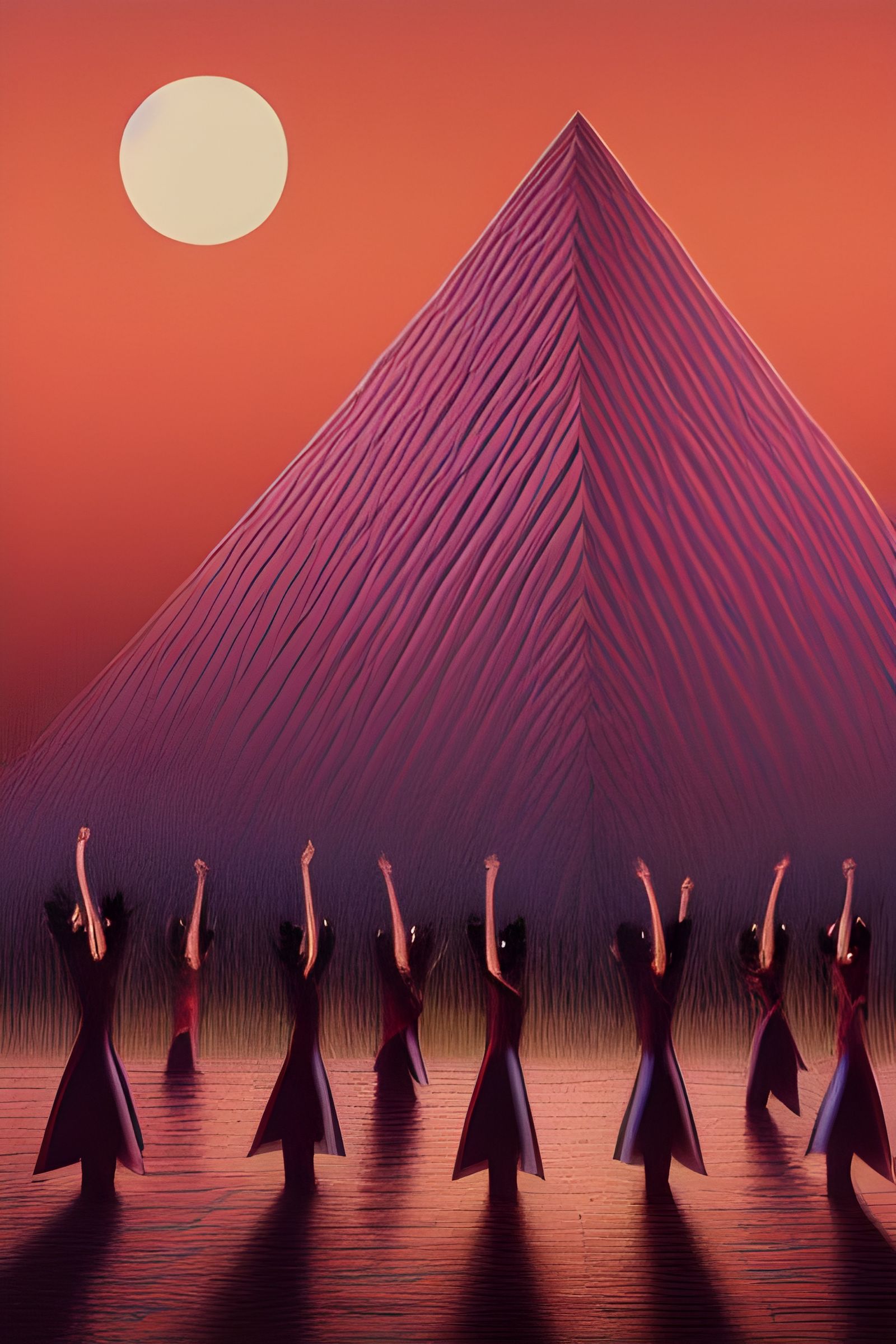 Ziggurat Dance Cult in Photorealistic Style