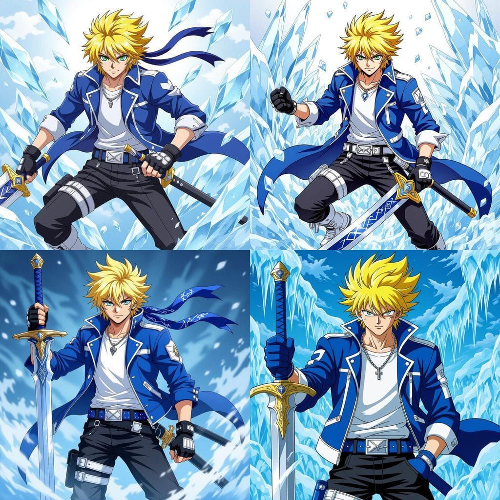 Anime Ice Guardian with Buster Sword