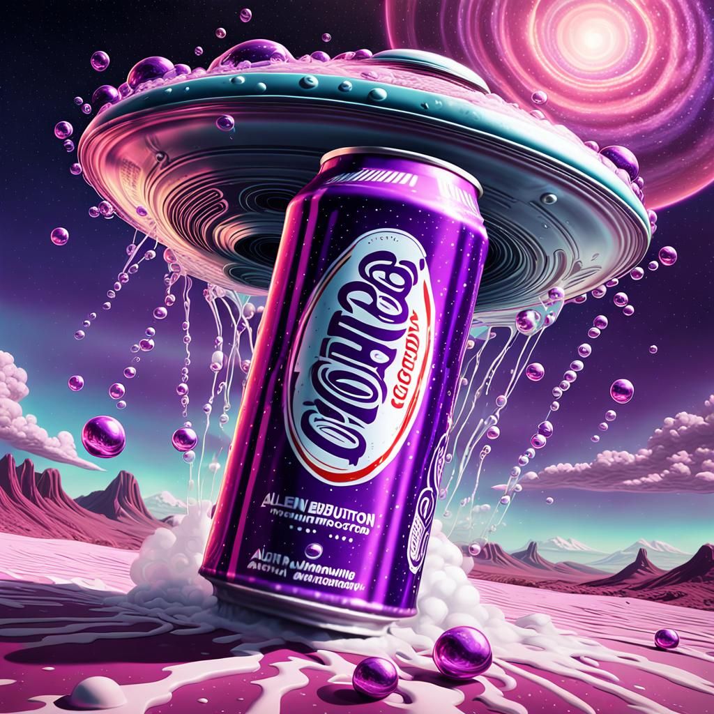 Alien Abduction Cola in Pop-Art Style