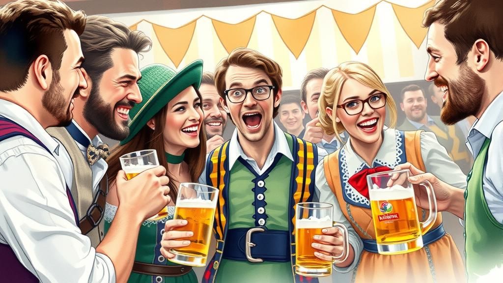 Oktoberfest: Watercolour Painting of Bavarian Celebration
