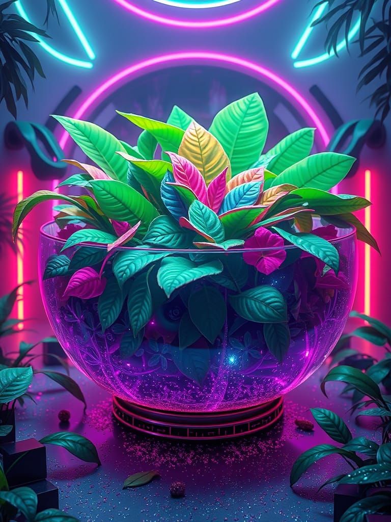 Psychedelic Greens in Art Deco Style