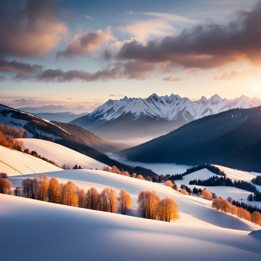 Breathtaking Mountainous Landscape at Sunrise: Professional ...