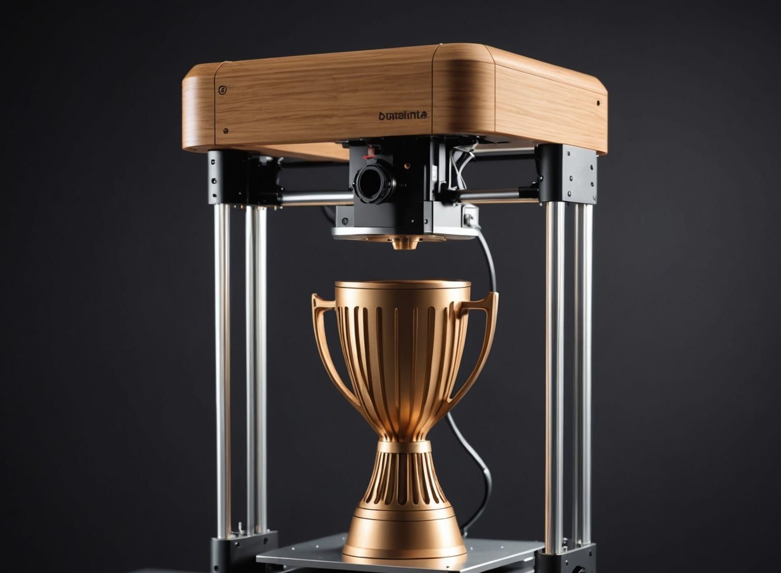 3D Printer Creates Brown Trophy Cup