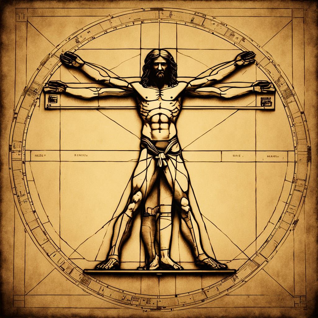 Ethereal Sepia Masterpiece of Vitruvian Proportions