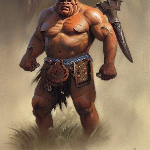 Orc Barbarian in Oil Painting Style