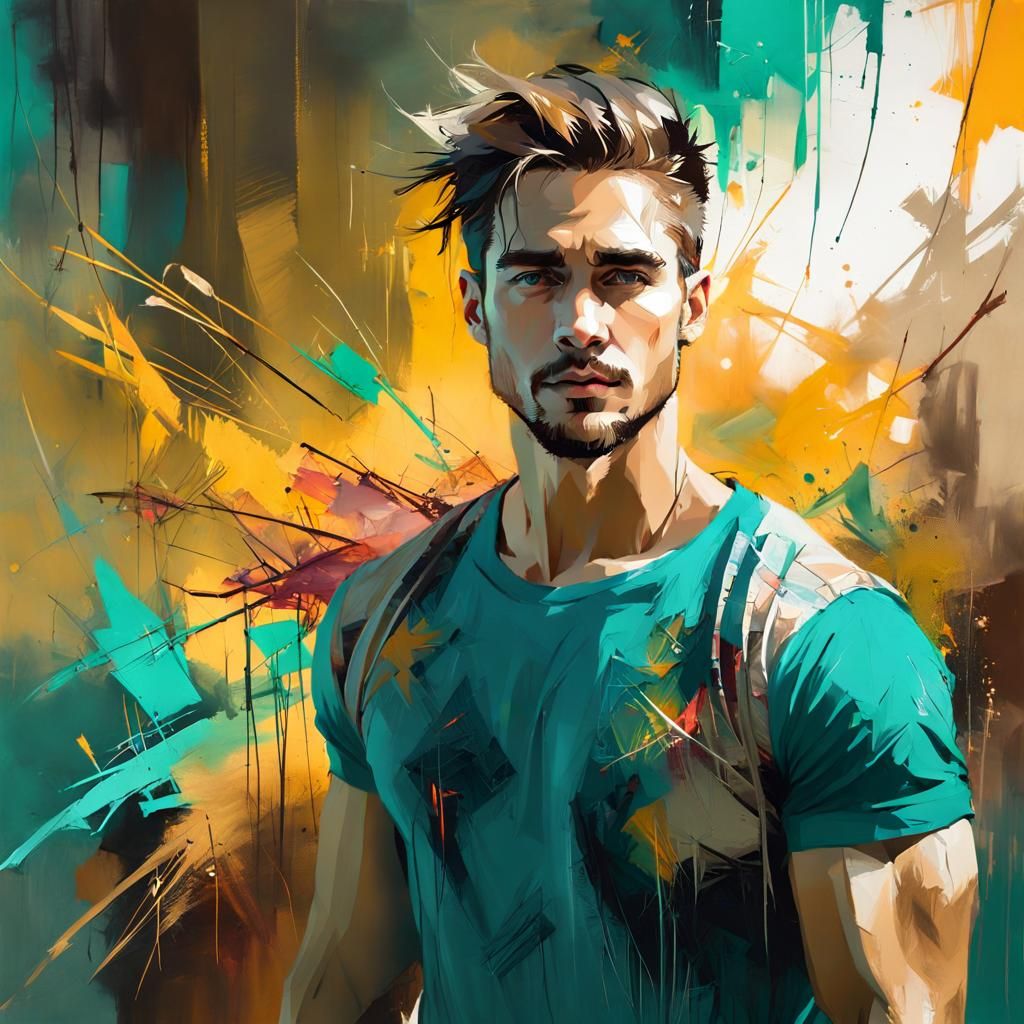 Striking Portrait with Graffiti Art Elements