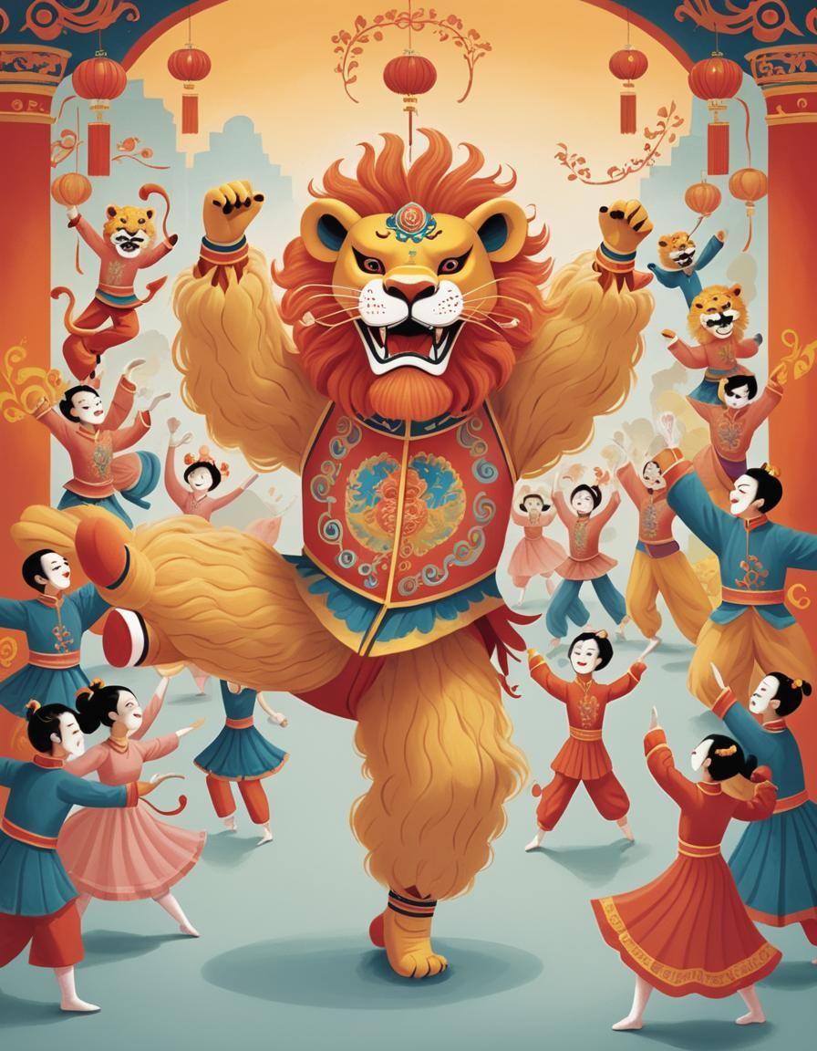 Lion Ballet Dancer in Dixit Style