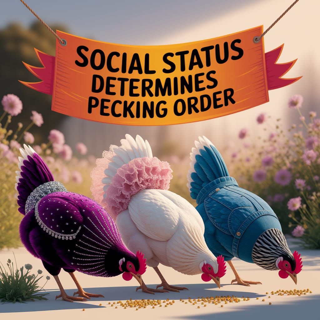 Hens Pecking: A Humorous Storybook Illustration