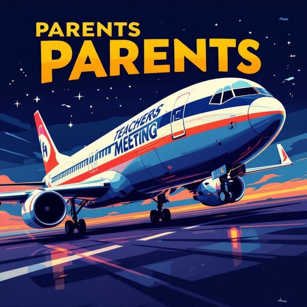 Commercial Airliner Announces Parents Teachers Meeting