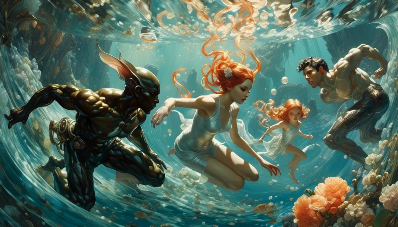 Underwater Goblins and Genasi in Bioshock Rapture