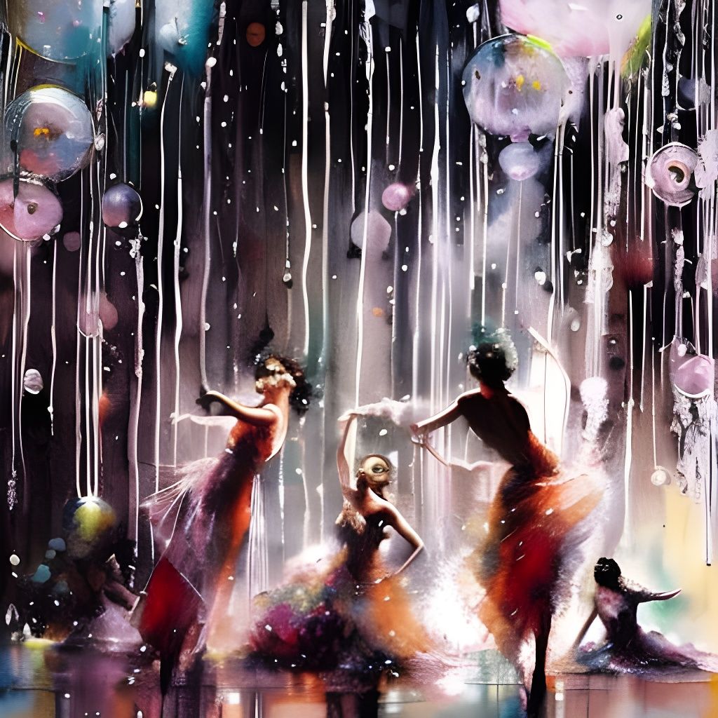 Sinister Dancers in Bubble Room: Matte Painting
