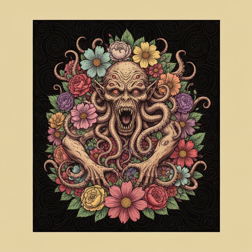 Lovecraftian Monster Bouquet: Mythical Floral Creature