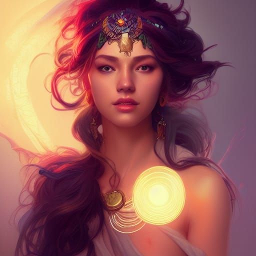 Goddess Portrait in Hyperdetailed Concept Art Style