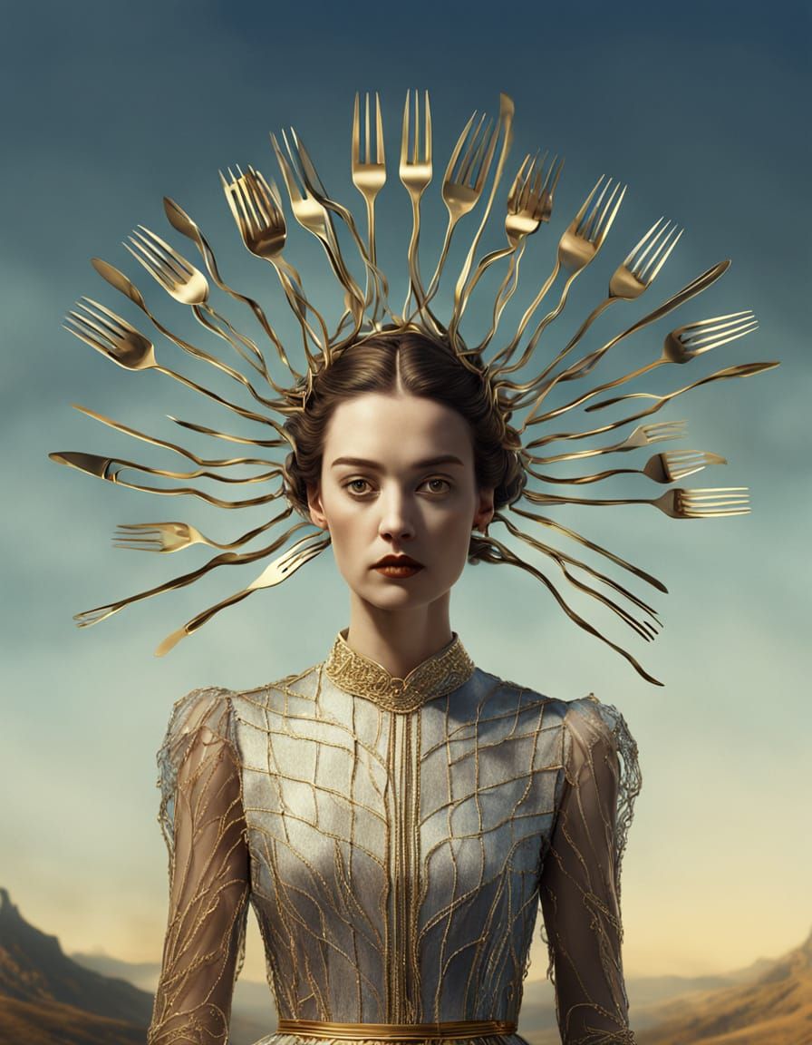 Surreal Fork Dress Inspired by Salvador Dali