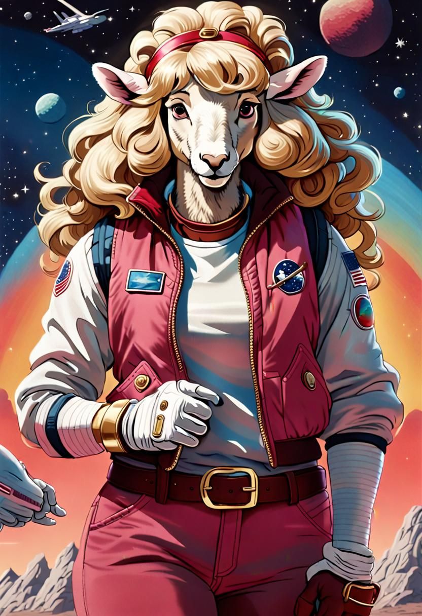 Female Anthro Ewe in Frank Paur Style Art