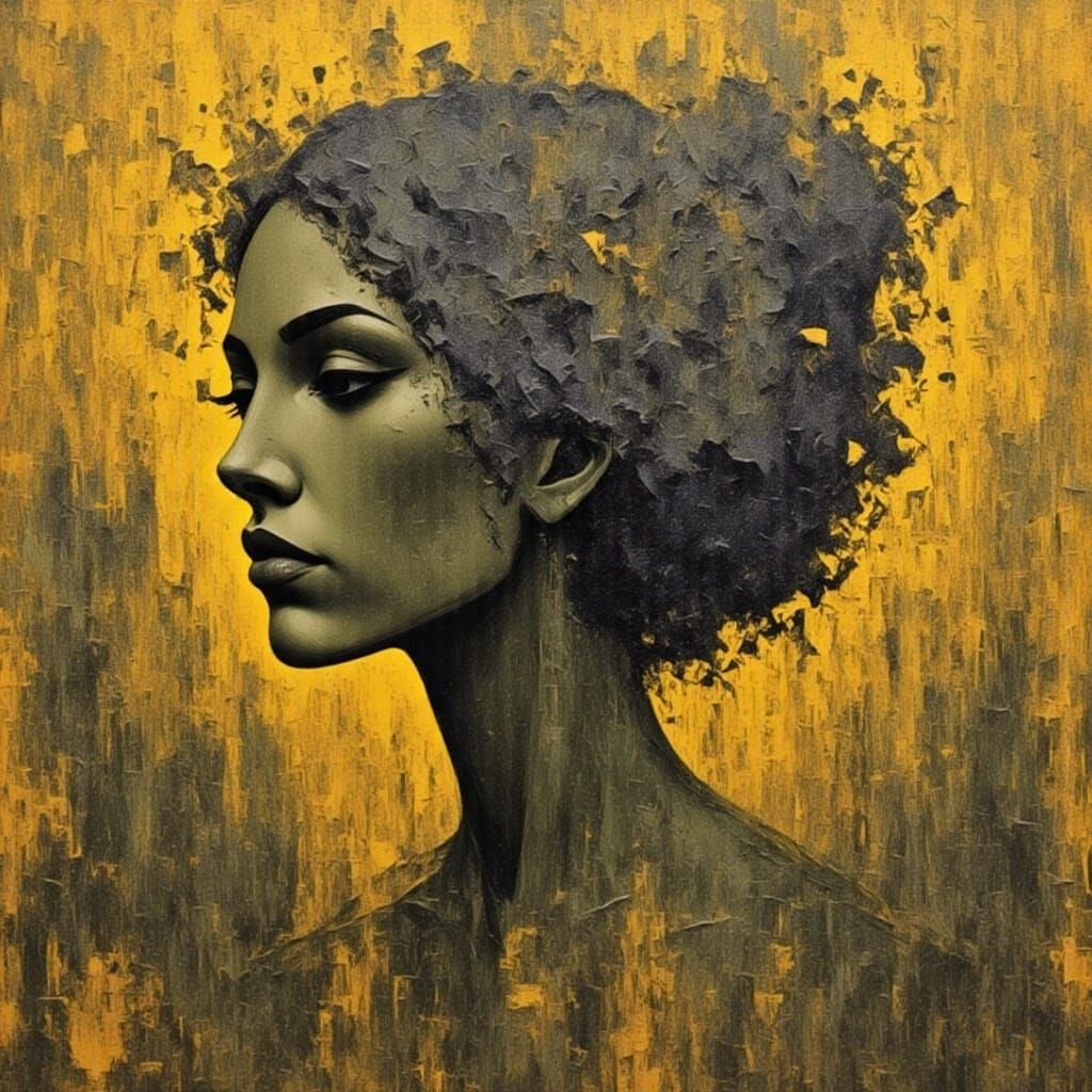 Abstract Portrait in Messy Oil Style