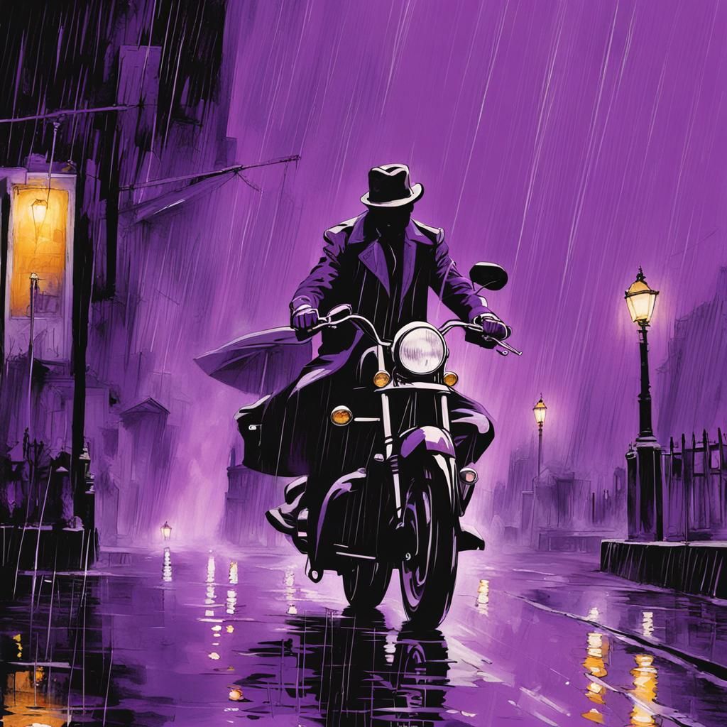 Abstract Purple Rain Visualization