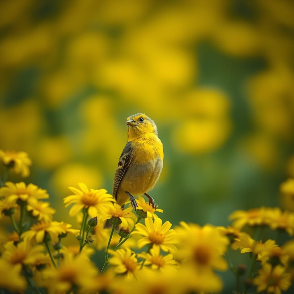 Vibrant Yellow Bloom in Golden Light