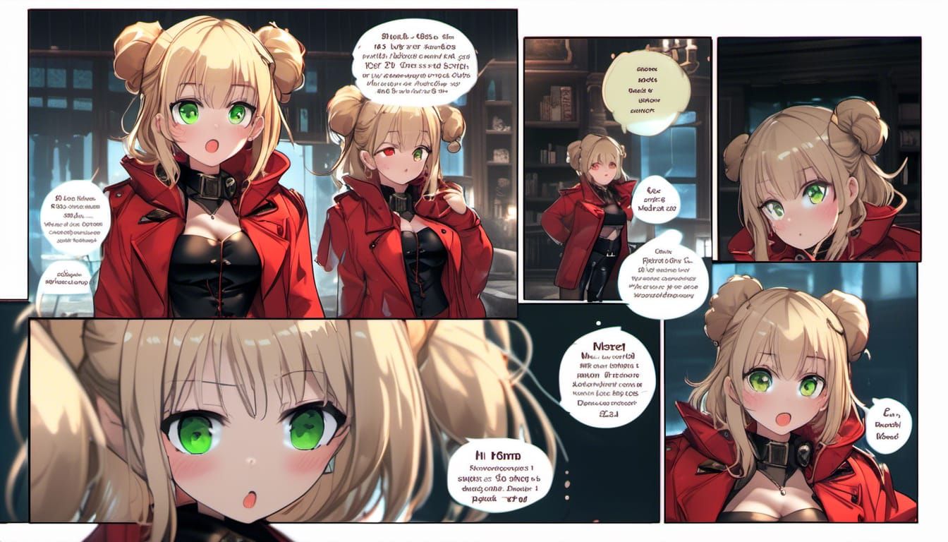 Stern Korean Girl in Red Coat, Hyper-Realistic Photo