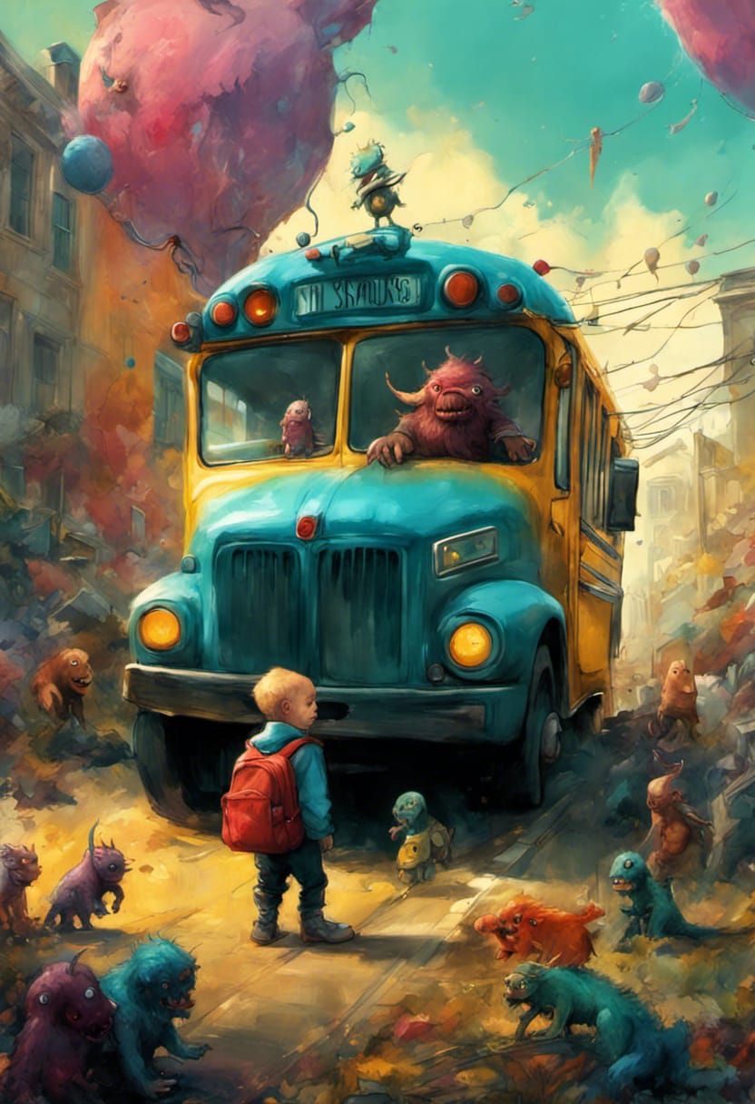 Colorful Baby Monster's First Day of School