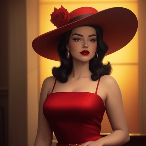 Timeless Pin-Up Girl in Classic Hollywood Glamour