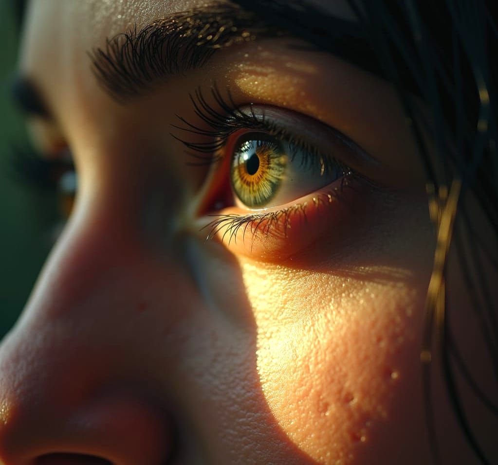 Cinematic Eye of Creation Featuring a Woman