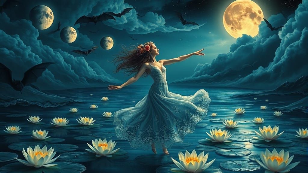 Ethereal Goddess in Surreal Oceanic Dream