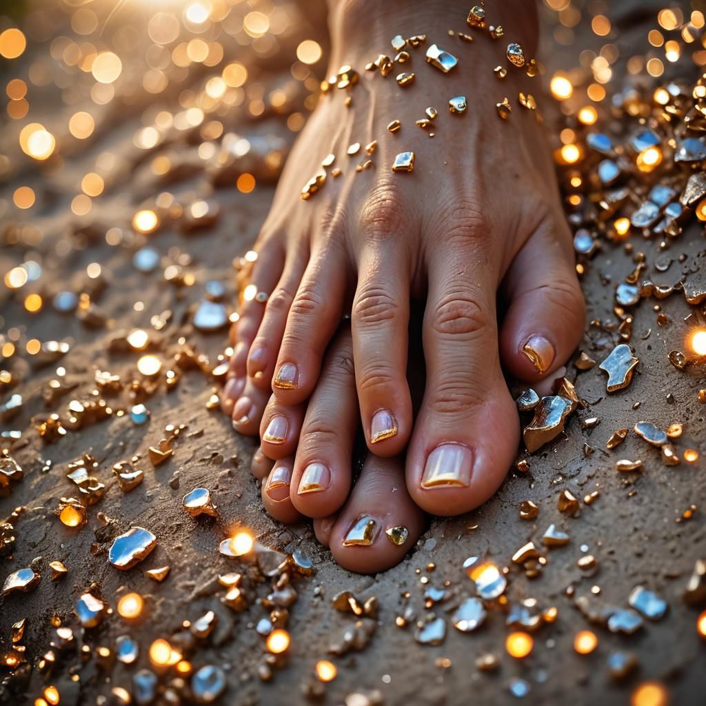 Extreme Macro Photo of Intertwined Toes