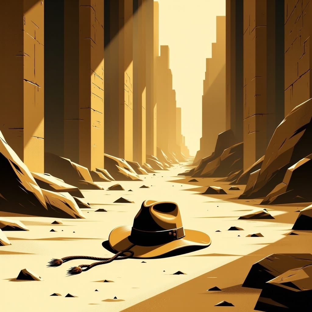 Indiana Jones Fedora in Minimalist Geometric Style