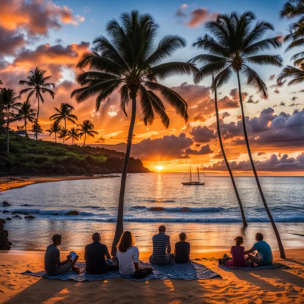 Anaeho'omalu Bay Beach Sunset Picnic