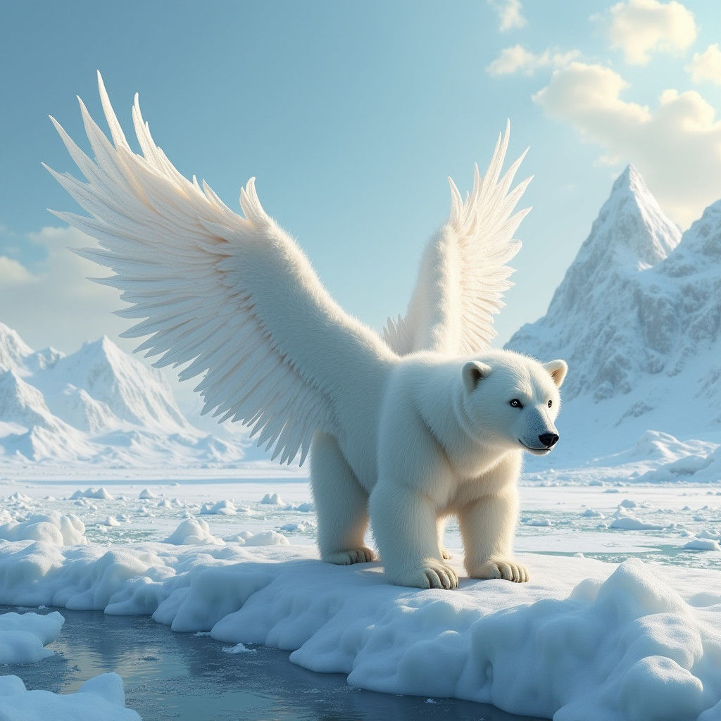 Polar Bear Goose Hybrid in Icy Tundra