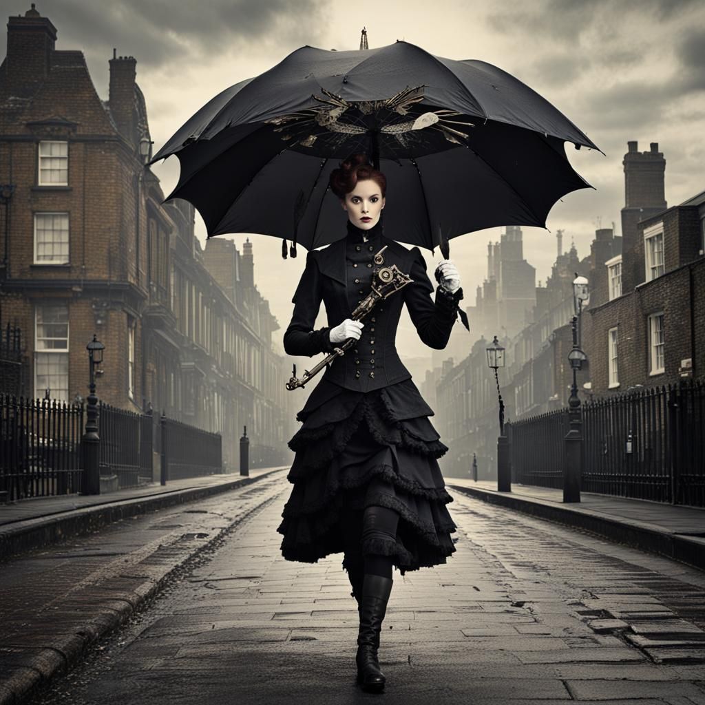 Steampunk Vampire Hunter with Deadly Umbrella