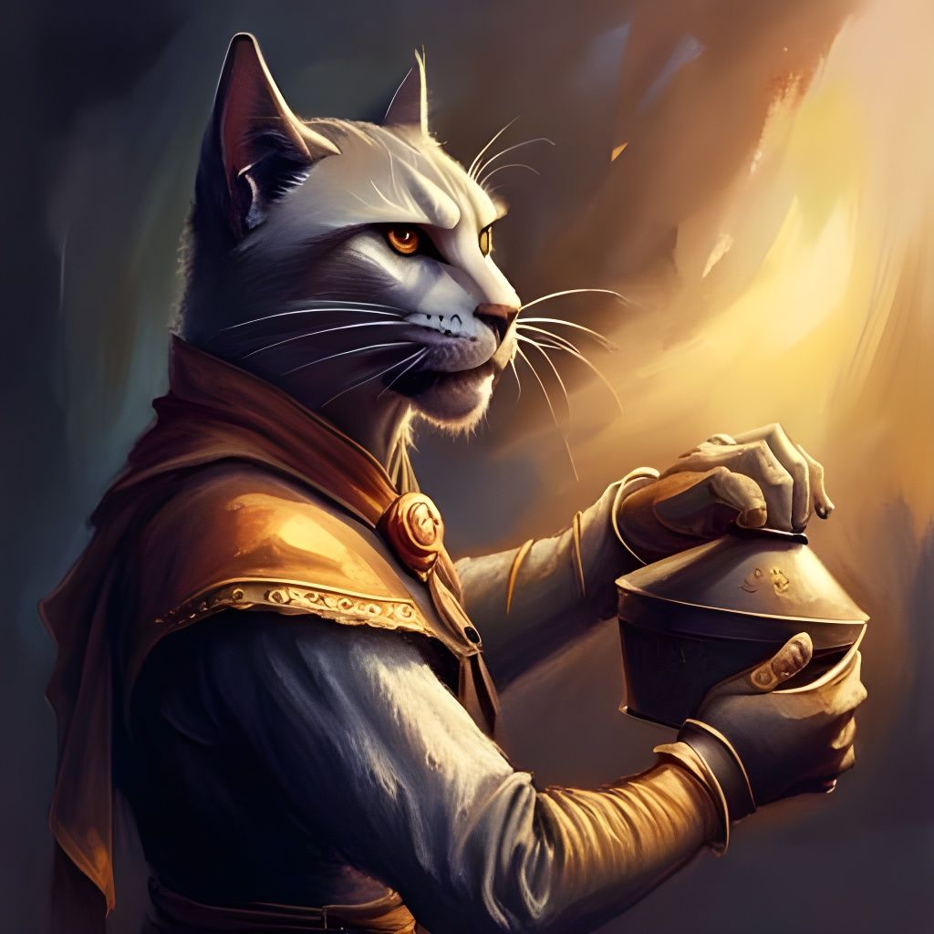Fantasy Khajiit Bartering Digital Art