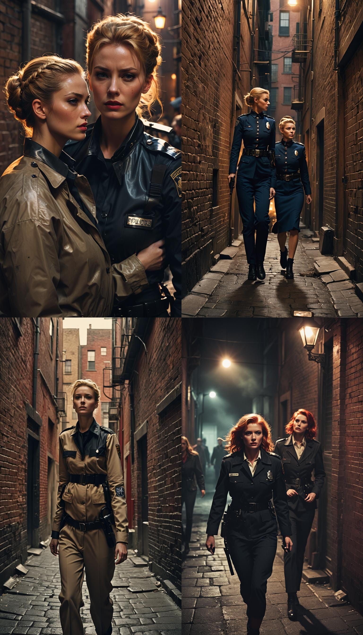 1880s Policewoman Arrest in a Cinematic Film Still