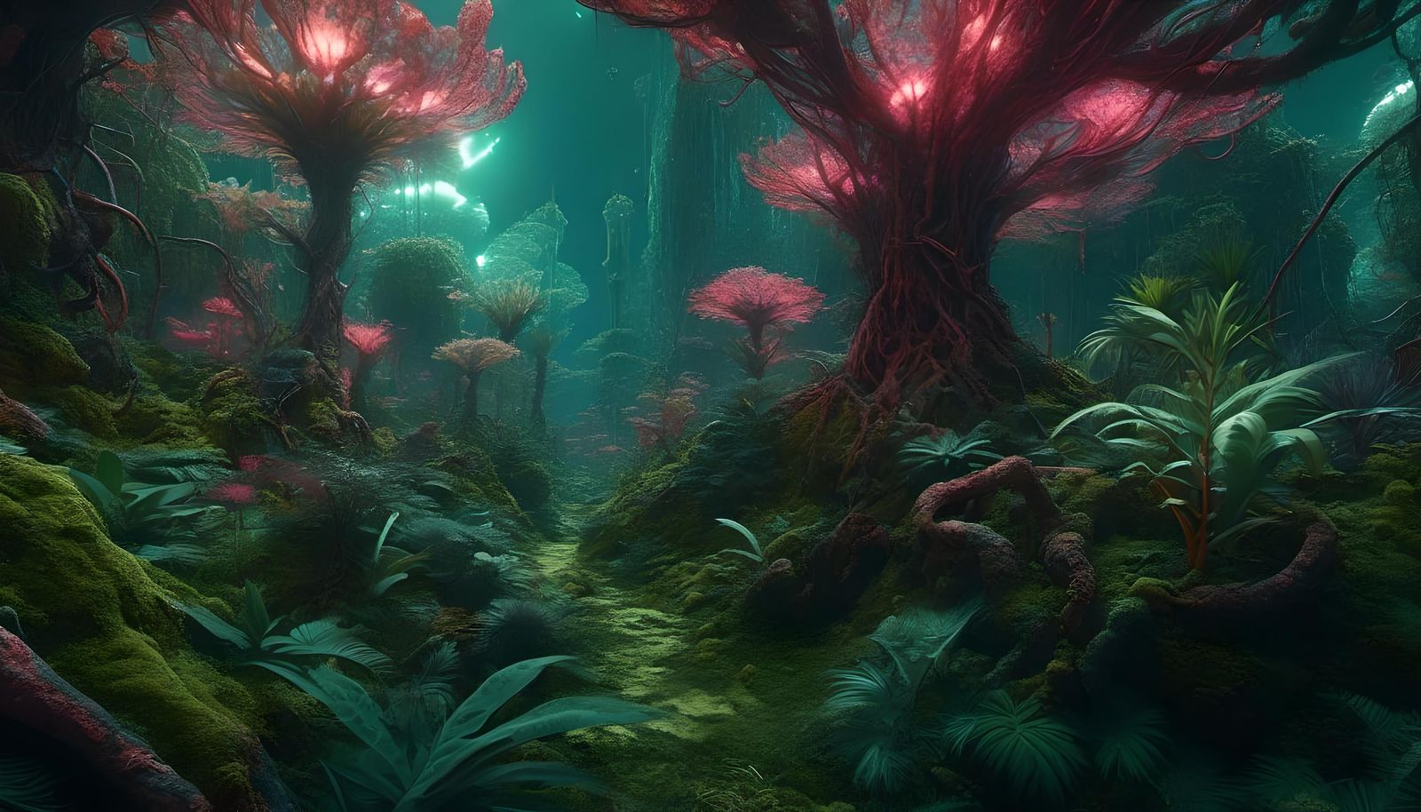 Psychedelic Crystallizing Jungle in Motion CGI