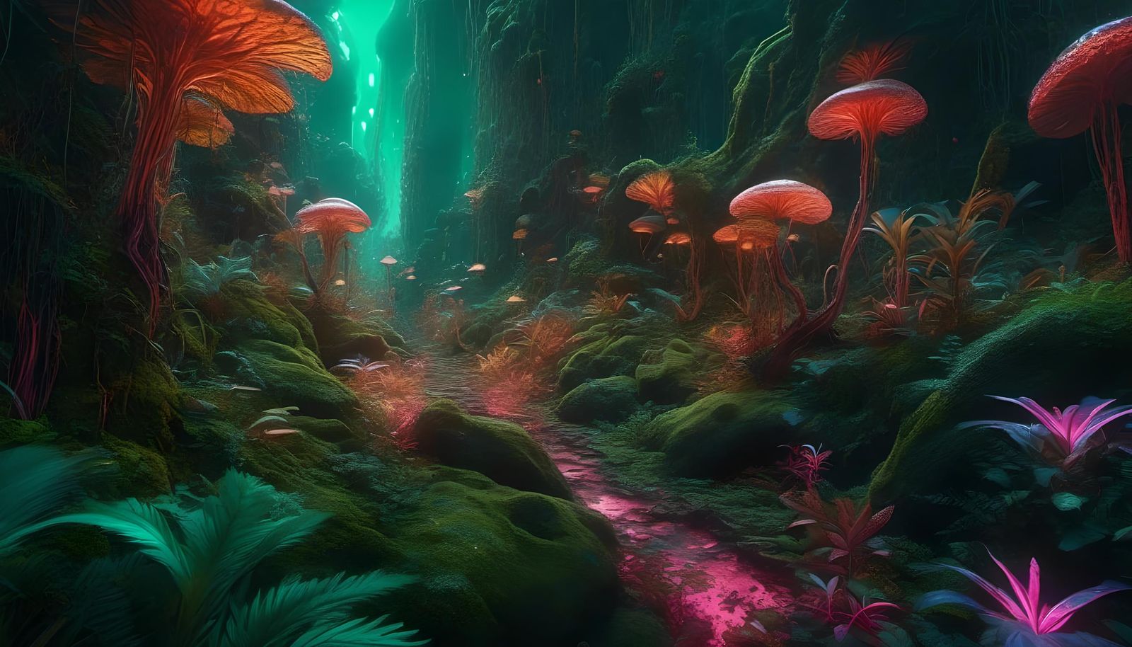 Psychedelic Jungle with Cybernetic Holograms