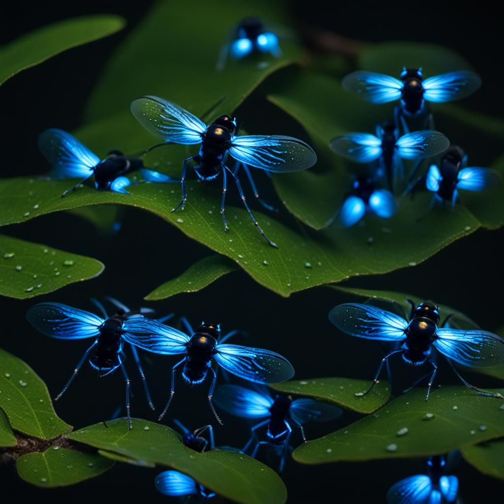 Blue Ghost Fireflies (Phausis Reticulata)